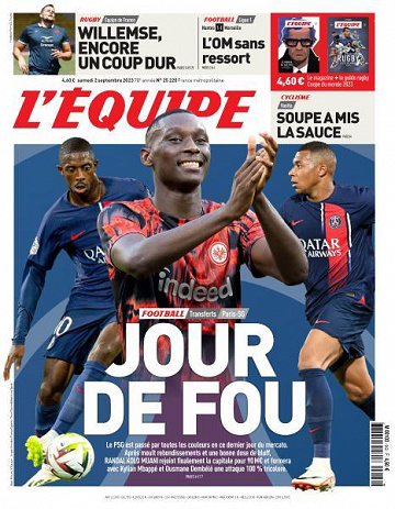 L’equipe du Samedi 2 Septembre 2023