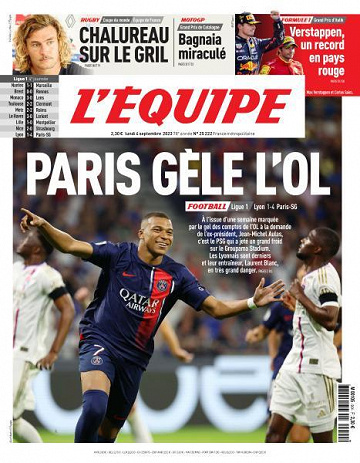 L’equipe du Lundi 4 Septembre 2023