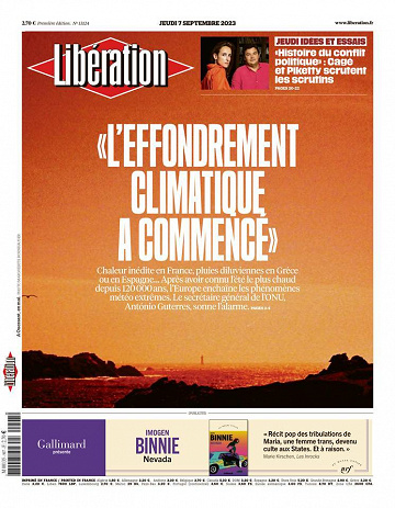 Libération du Jeudi 7 Septembre 2023