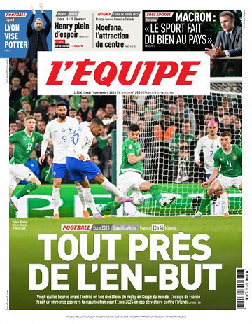 L’equipe du Jeudi 7 Septembre 2023