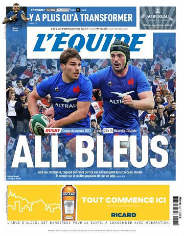 L’equipe du Vendredi 8 Septembre 2023