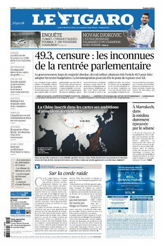 Le Figaro du Mardi 12 Septembre 2023