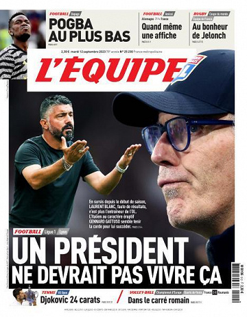 L’equipe du Mardi 12 Septembre 2023