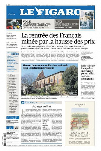 Le Figaro du Vendredi 15 Septembre 2023
