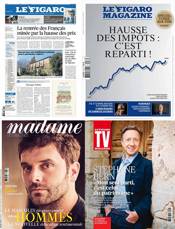 Pack Le Figaro et ses 3 suppléments - Vendredi 15 Septembre 2023