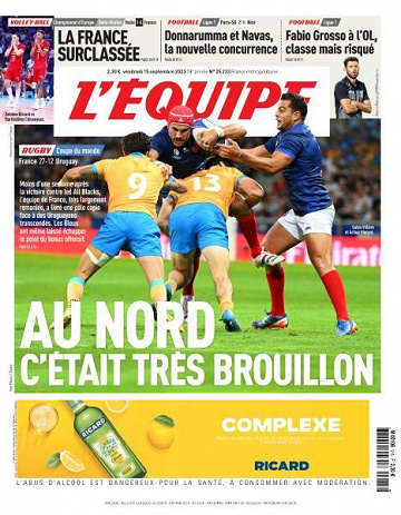 L’equipe du Vendredi 15 Septembre 2023
