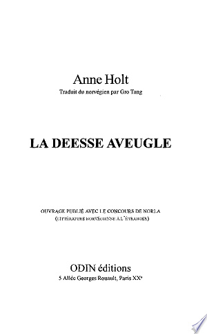 La Déesse aveugle - Anne Holt (2006)