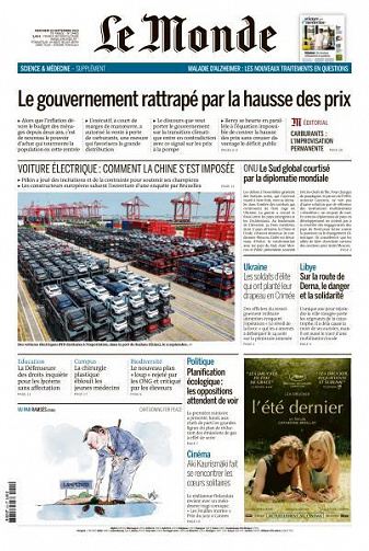 Le Monde du Mercredi 20 Septembre 2023