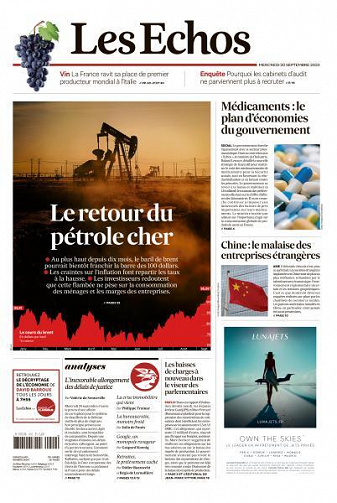 Les Echos du Mercredi 20 Septembre 2023