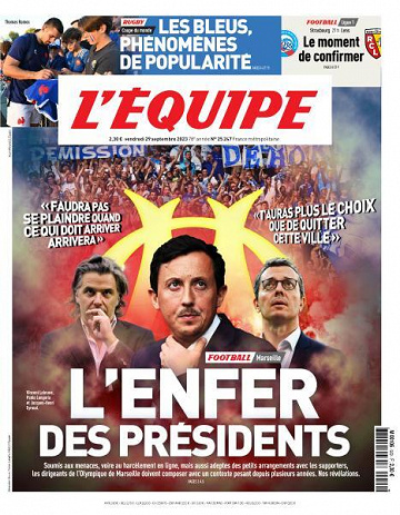 L’equipe du Vendredi 29 Septembre 2023