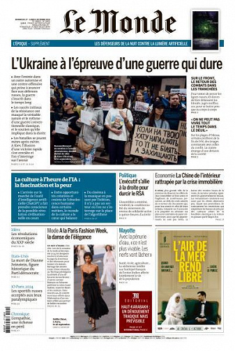 Le Monde du Dimanche 1er et Lundi 2 Octobre 2023