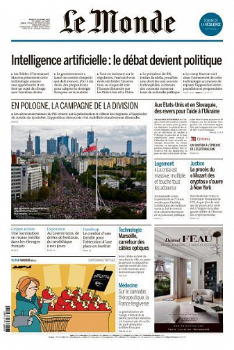 Le Monde du Mardi 3 Octobre 2023