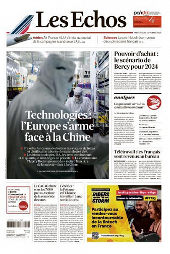 Les Echos du Mercredi 4 Octobre 2023