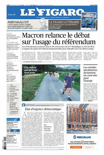 Le Figaro du Jeudi 5 Octobre 2023