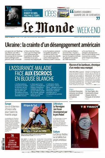 Le Monde du Samedi 7 Octobre 2023