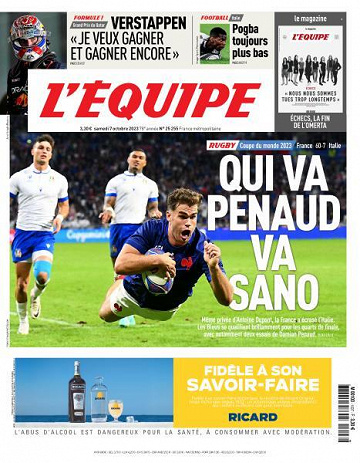 L’equipe du Samedi 7 Octobre 2023