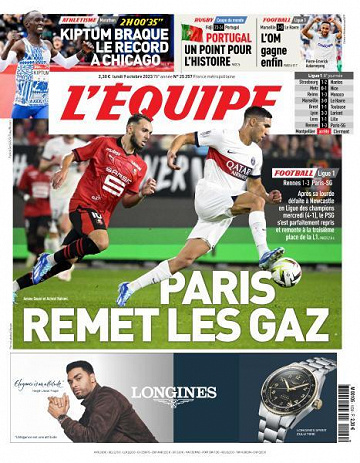L’equipe du Lundi 9 Octobre 2023