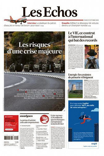 Les Echos du Mardi 10 Octobre 2023