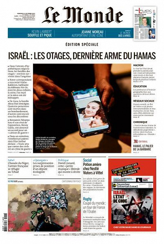 Le Monde du Vendredi 13 Octobre 2023