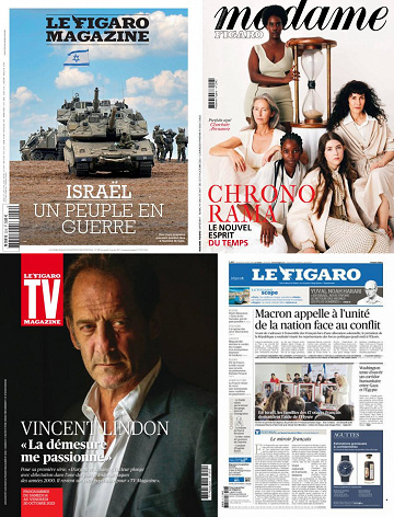 Pack Le Figaro et ses 3 suppléments - Vendredi 13 Octobre 2023