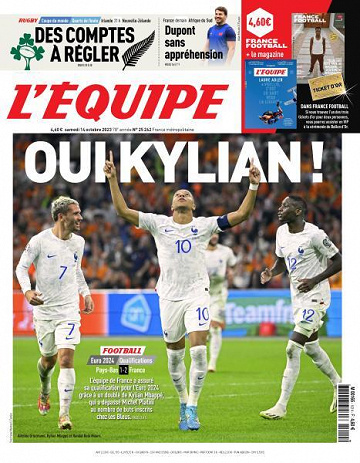 L’equipe du Samedi 14 Octobre 2023