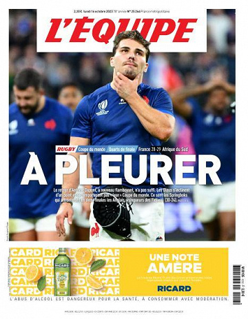 L’equipe du Lundi 16 Octobre 2023