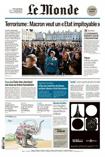 Le Monde du Mardi 17 Octobre 2023