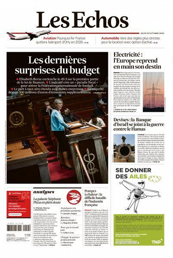 Les Echos du Jeudi 19 Octobre 2023