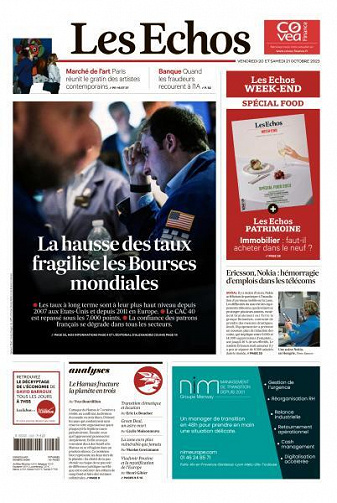 Les Echos du Vendredi 20 et Samedi 21 Octobre 2023