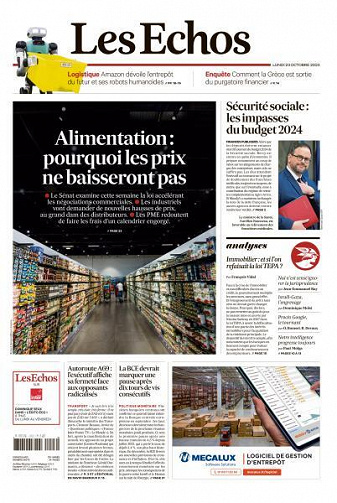 Les Echos du Lundi 23 Octobre 2023