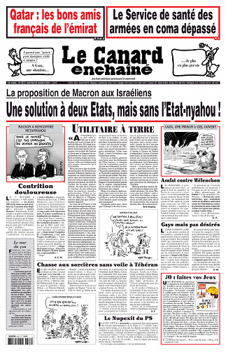 Le Canard Enchaîné du Mercredi 25 Octobre 2023