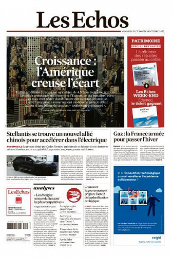 Les Echos du Vendredi 27 et Samedi 28 Octobre 2023