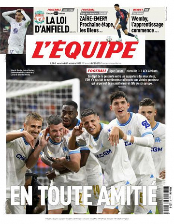 L’equipe du Vendredi 27 Octobre 2023