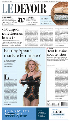Le Devoir du Vendredi 27 Octobre 2023