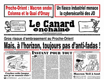 Le Canard Enchaîné N°5373 du Mercredi 1er Novembre 2023