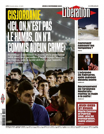 Libération du Jeudi 2 Novembre 2023