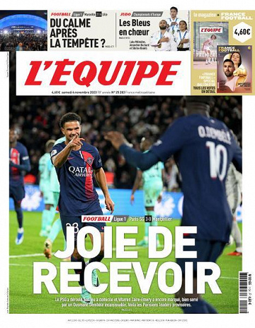 L’equipe du Samedi 4 Novembre 2023