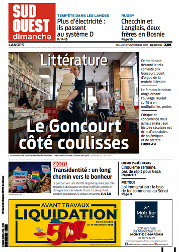 Sud Ouest (5 éditions) du Dimanche 5 Novembre 2023