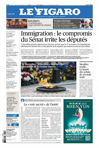 Le Figaro du Samedi 11 et Dimanche 12 Novembre 2023