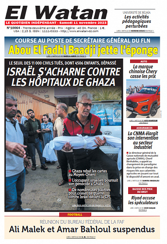 El Watan du 11 Novembre 2023