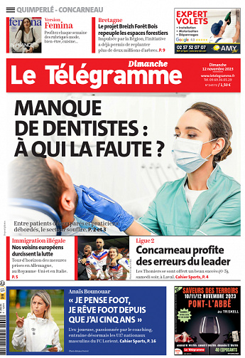 Le Télégramme (4 Éditions) du Dimanche 12 Novembre 2023