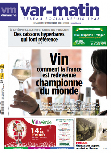 Nice-Matin, Var-Matin, Monaco-Matin du Dimanche 12 Novembre 2023