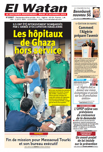 El Watan du Mardi 14 Novembre 2023