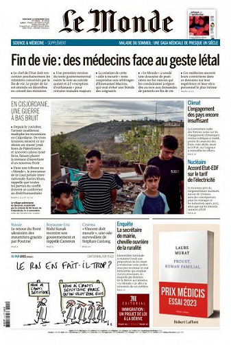 Le Monde du Mercredi 15 Novembre 2023