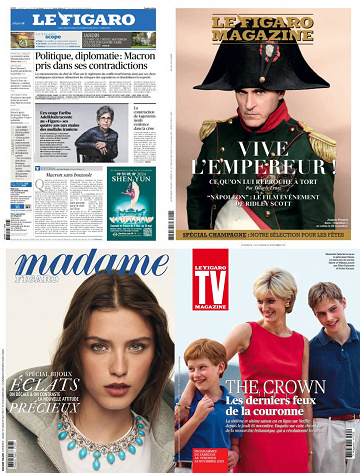 Pack Le Figaro et ses 3 suppléments - Vendredi 17 Novembre 2023