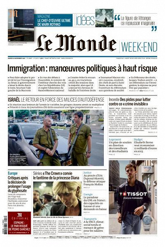 Le Monde du Samedi 18 Novembre 2023