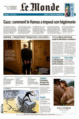 Le Monde du Dimanche 19 et Lundi 20 Novembre 2023
