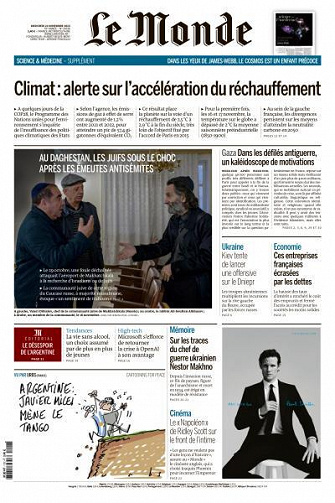 Le Monde du Mercredi 22 Novembre 2023