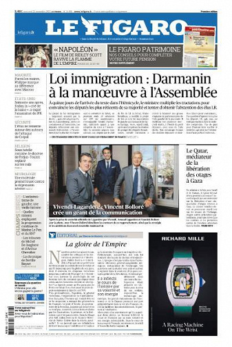 Le Figaro du Mercredi 22 Novembre 2023
