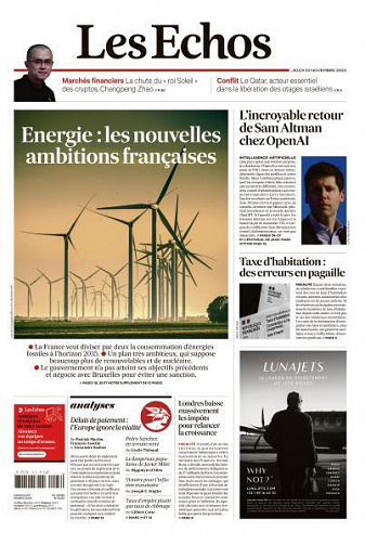 Les Echos du Jeudi 23 Novembre 2023
